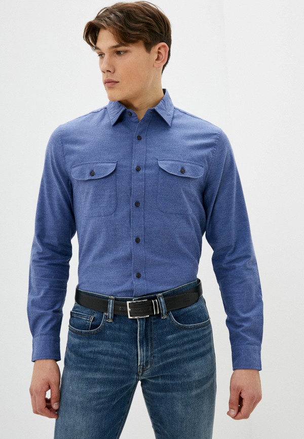 мужская рубашка с длинным рукавом banana republic, голубая