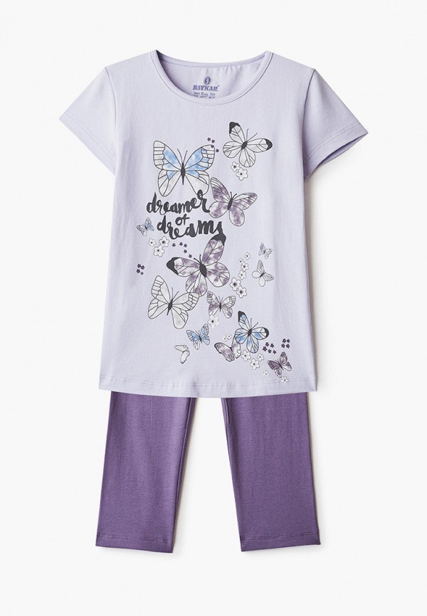 пижама baykar для девочки, фиолетовая