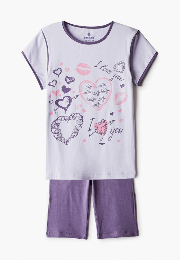 пижама baykar для девочки, фиолетовая