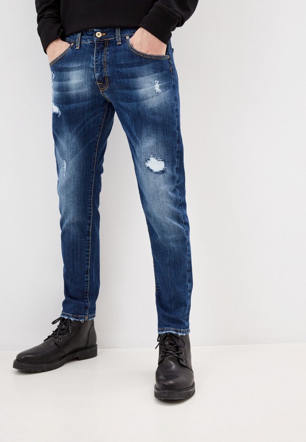 мужские зауженные джинсы baldinini, синие