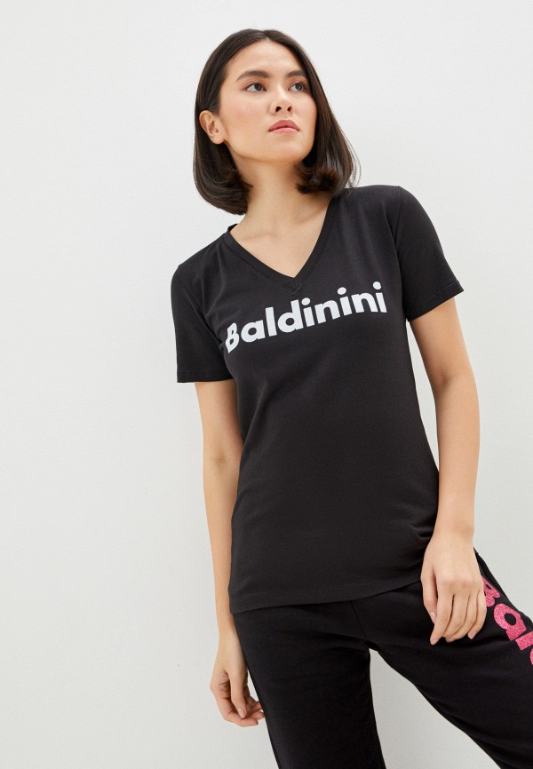 женская футболка baldinini, черная