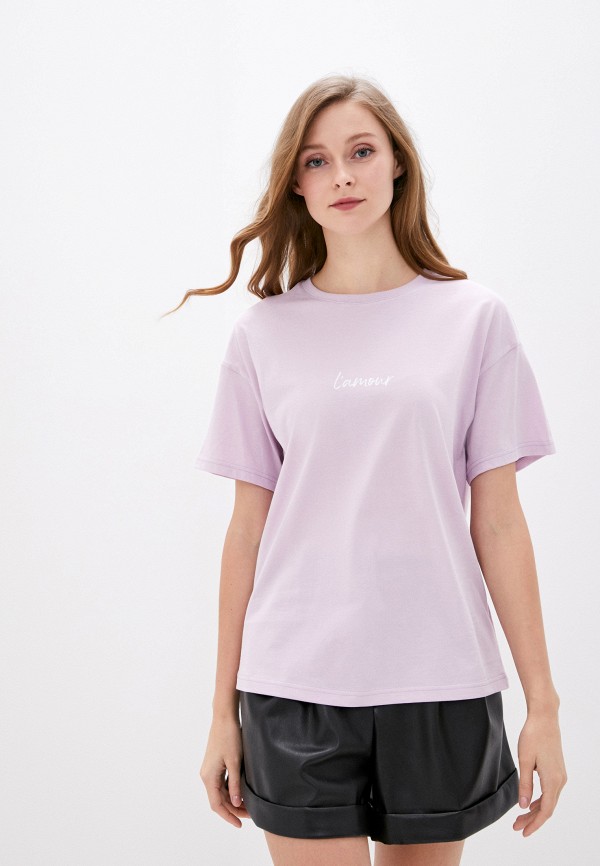 женская футболка befree, фиолетовая