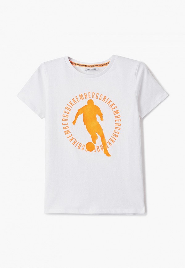 футболка с коротким рукавом bikkembergs для мальчика, белая