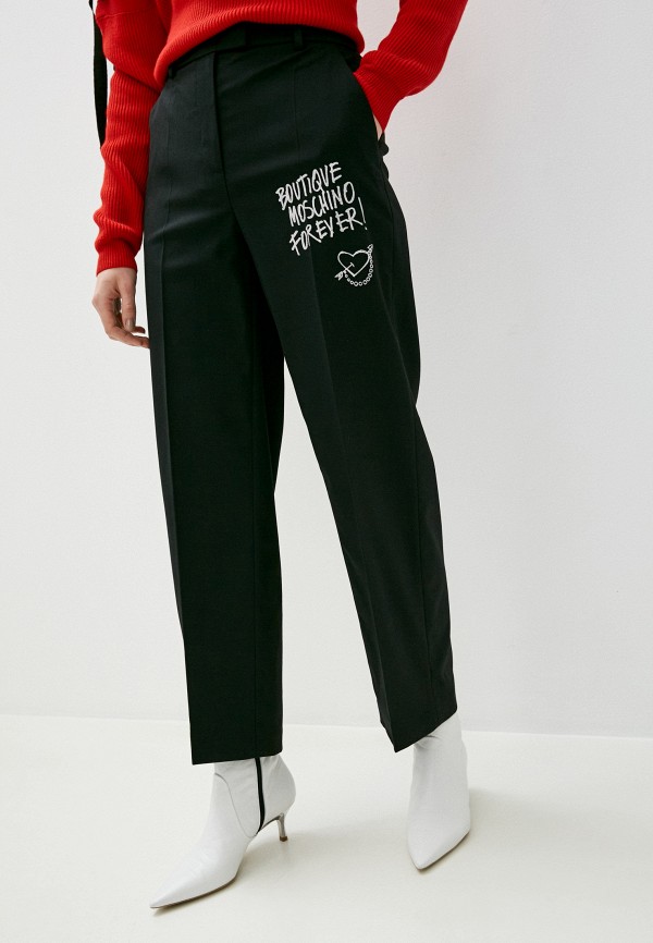 женские повседневные брюки boutique moschino, черные