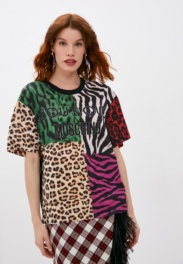 женская футболка boutique moschino, разноцветная