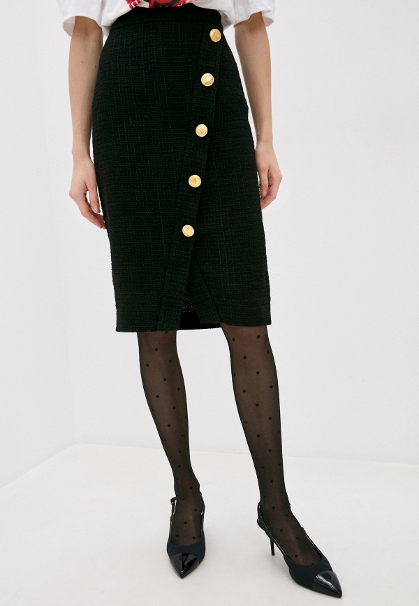 женская прямые юбка boutique moschino, черная