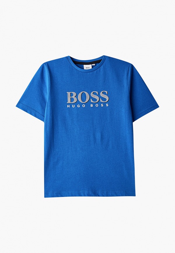 футболка с коротким рукавом boss для мальчика, синяя