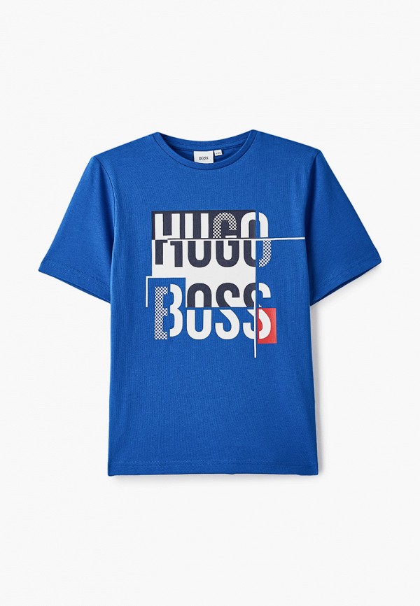футболка с коротким рукавом boss для мальчика, синяя