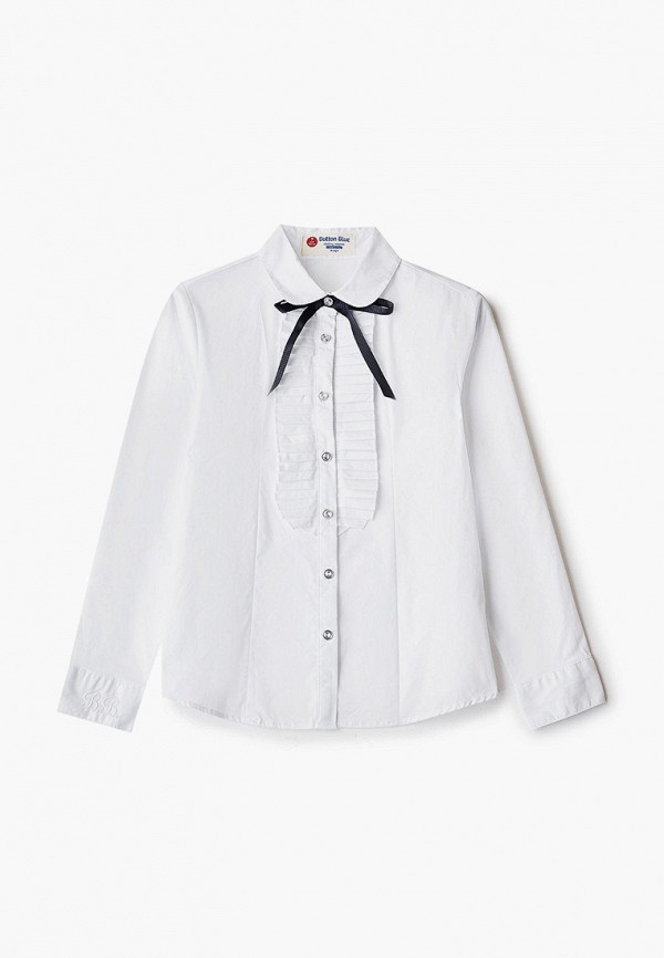 блузка button blue для девочки, белая