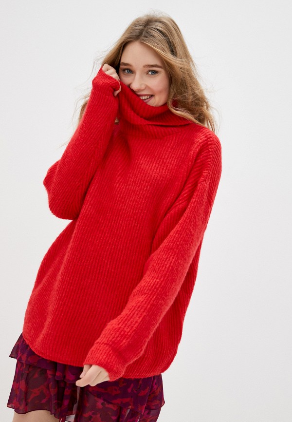 женский свитер by swan, красный
