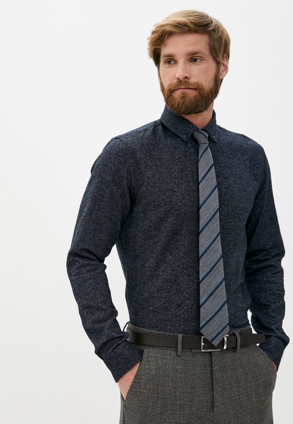 мужская рубашка с длинным рукавом casual friday by blend, синяя