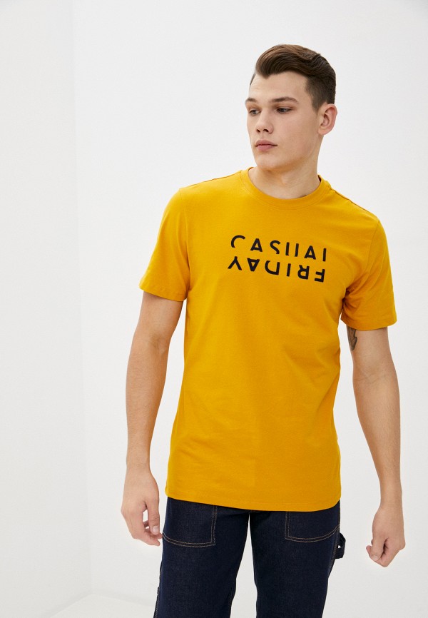мужская футболка с коротким рукавом casual friday by blend, желтая