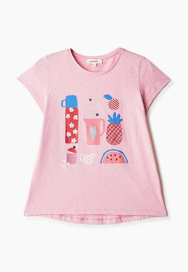 футболка с коротким рукавом catimini для девочки, розовая