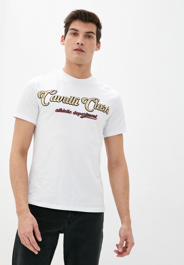 мужская футболка cavalli class, белая