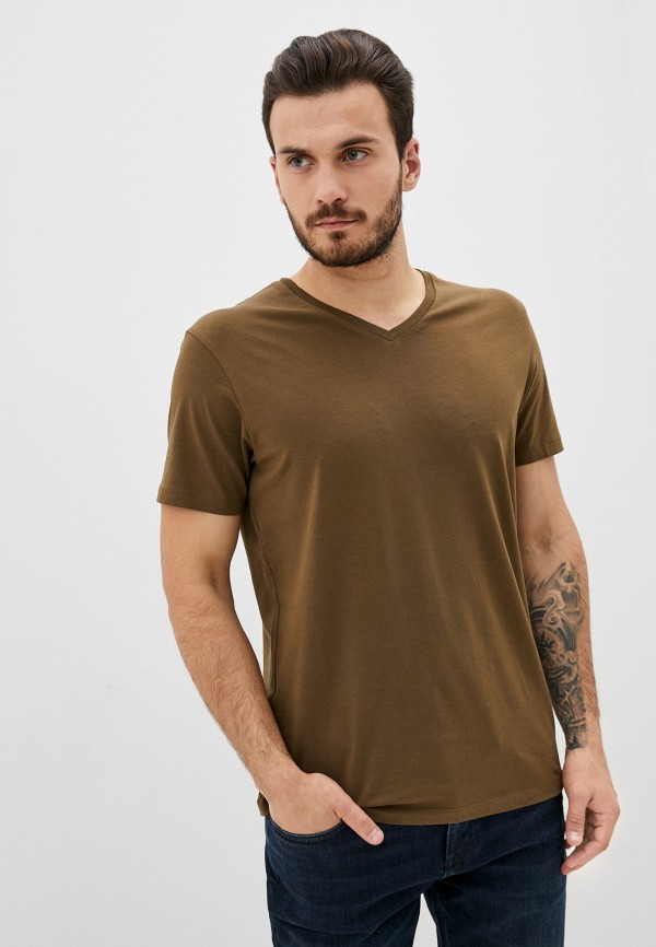 мужская футболка с коротким рукавом celio, хаки