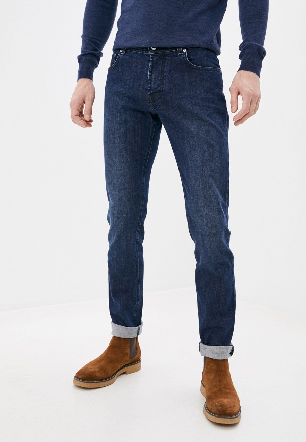 мужские зауженные джинсы corneliani, синие