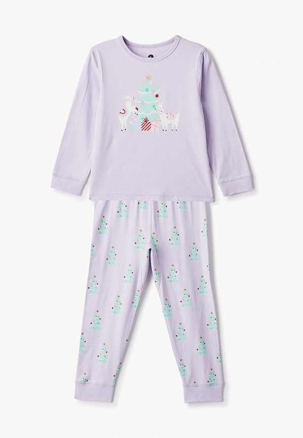 пижама cotton on для девочки, фиолетовая