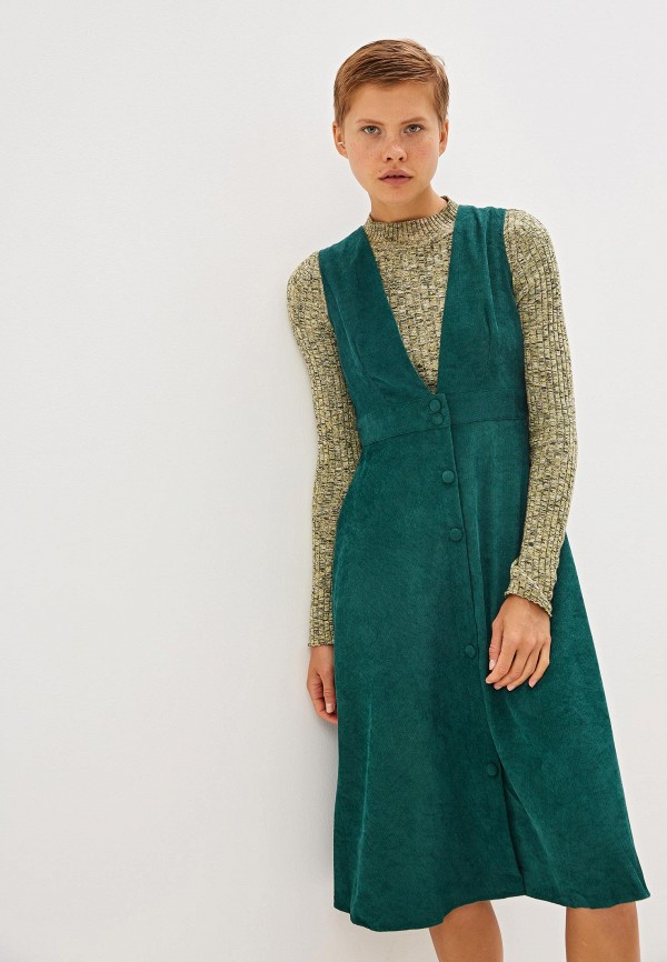женское повседневные платье compania fantastica, зеленое