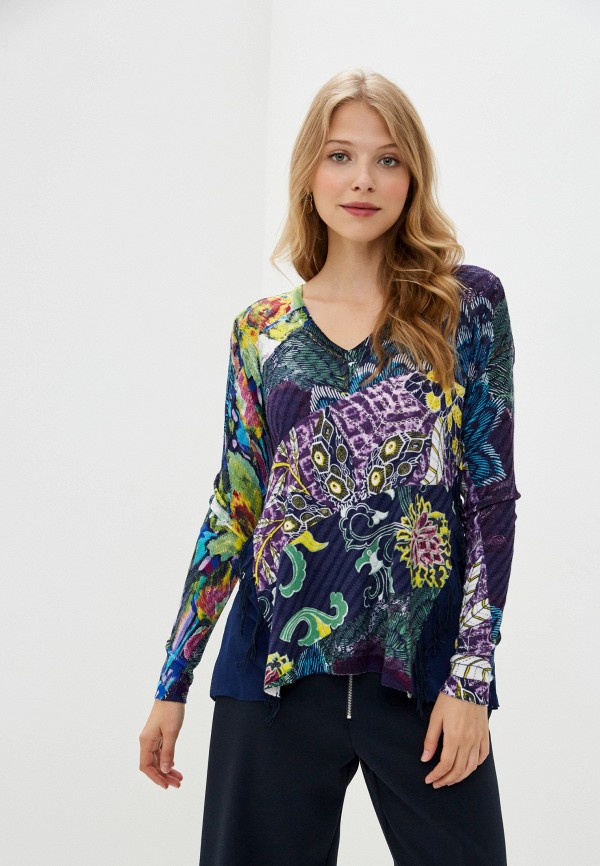 женский пуловер desigual, разноцветный