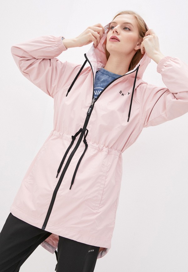 женская куртка dkny, розовая