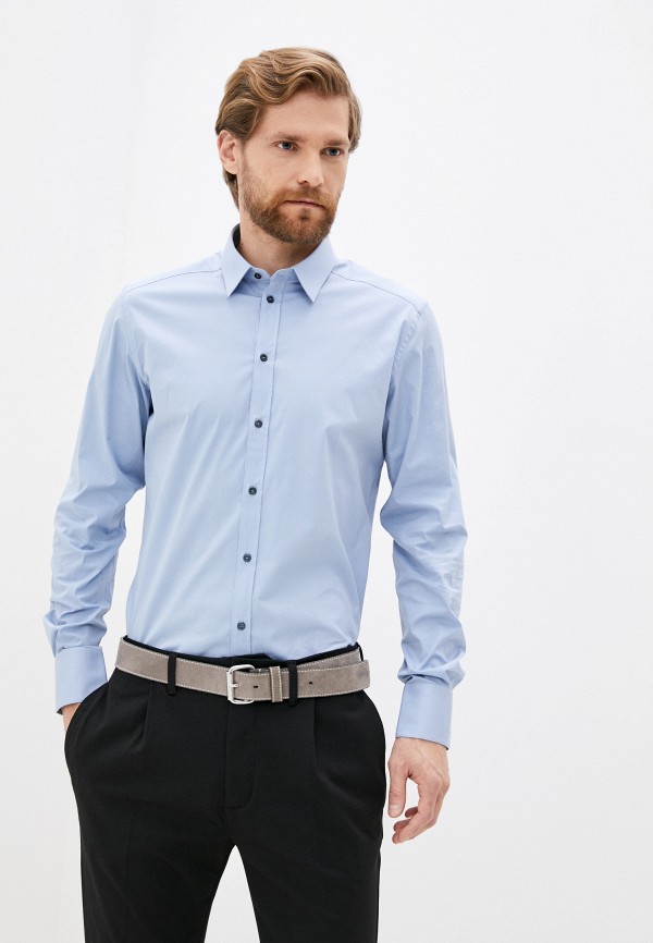 мужская рубашка с длинным рукавом dolce & gabbana, голубая