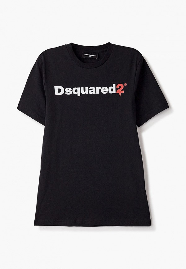 футболка с коротким рукавом dsquared2 для мальчика, черная