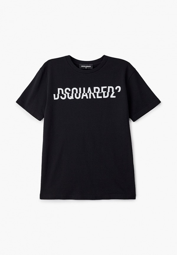 футболка с коротким рукавом dsquared2 для мальчика, черная