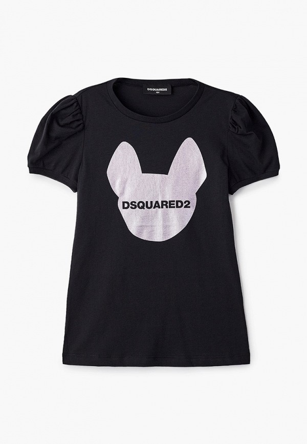 футболка с коротким рукавом dsquared2 для девочки, черная