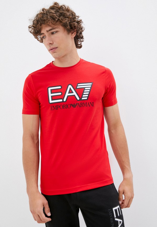 мужская футболка ea7, красная