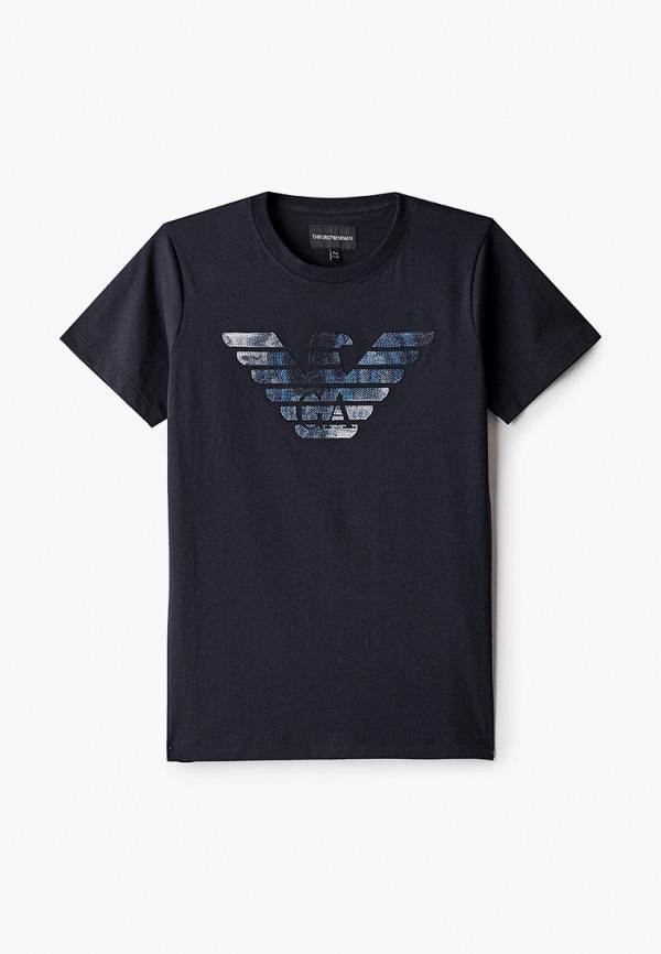 футболка с коротким рукавом emporio armani для мальчика, синяя