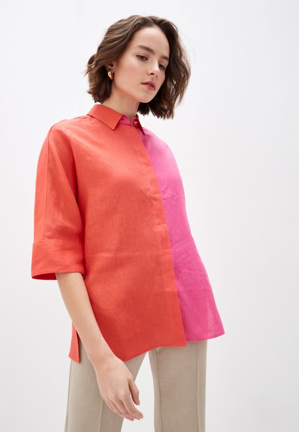 женская рубашка с длинным рукавом escada, разноцветная