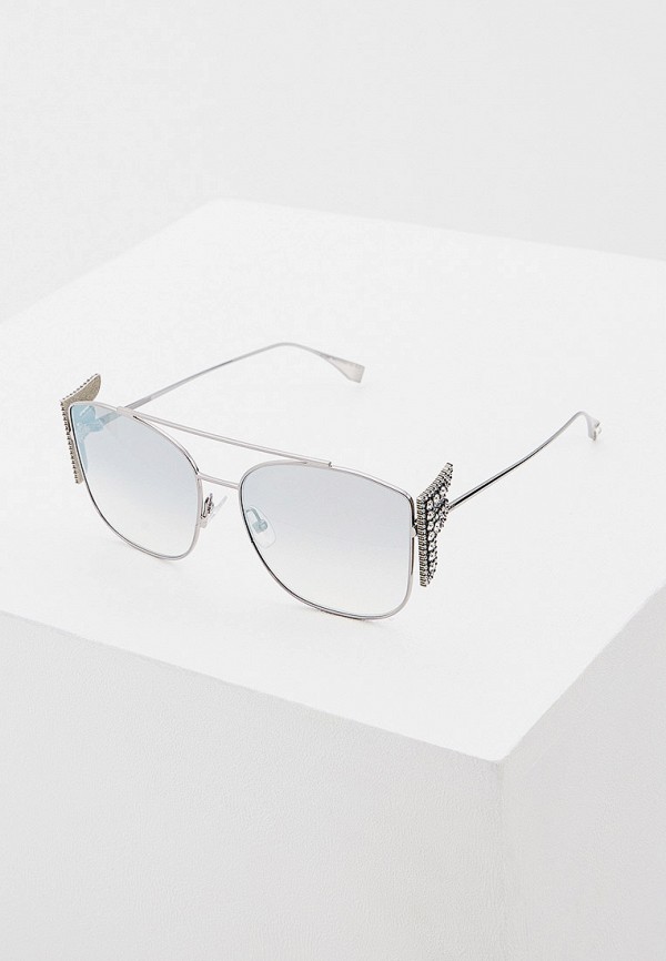 женские солнцезащитные очки fendi, серебряные