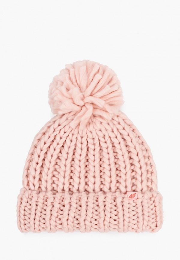 женская шапка 4f, розовая