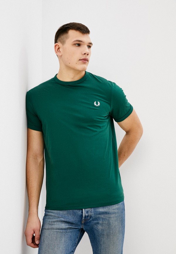 мужская футболка с коротким рукавом fred perry, зеленая