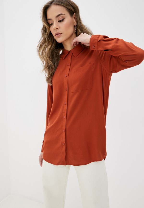 женская блузка fresh made, оранжевая