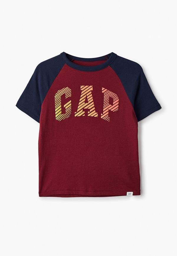 футболка с коротким рукавом gap для мальчика, бордовая