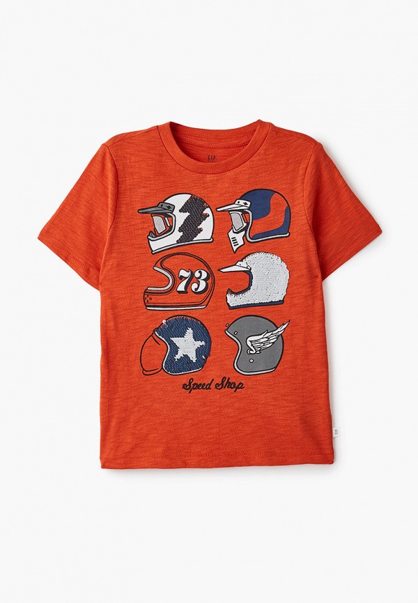 футболка с коротким рукавом gap для мальчика, оранжевая