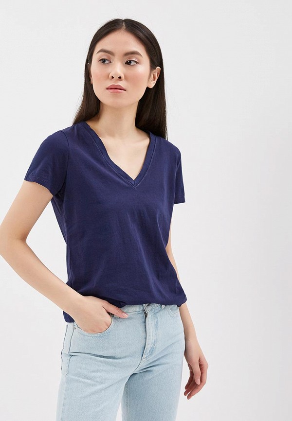 женская футболка с коротким рукавом gap, синяя