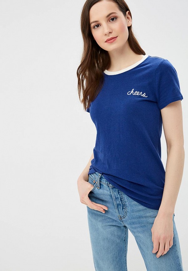 женская футболка gap, синяя