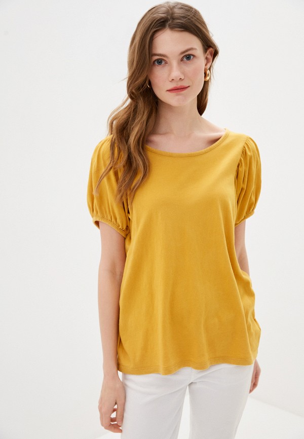 женская футболка gap, желтая