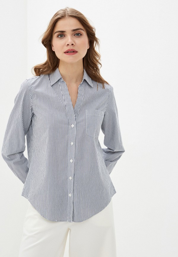 женская рубашка с длинным рукавом gap, синяя