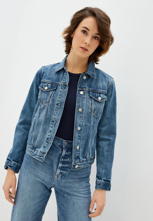 женская джинсовые куртка gap, синяя
