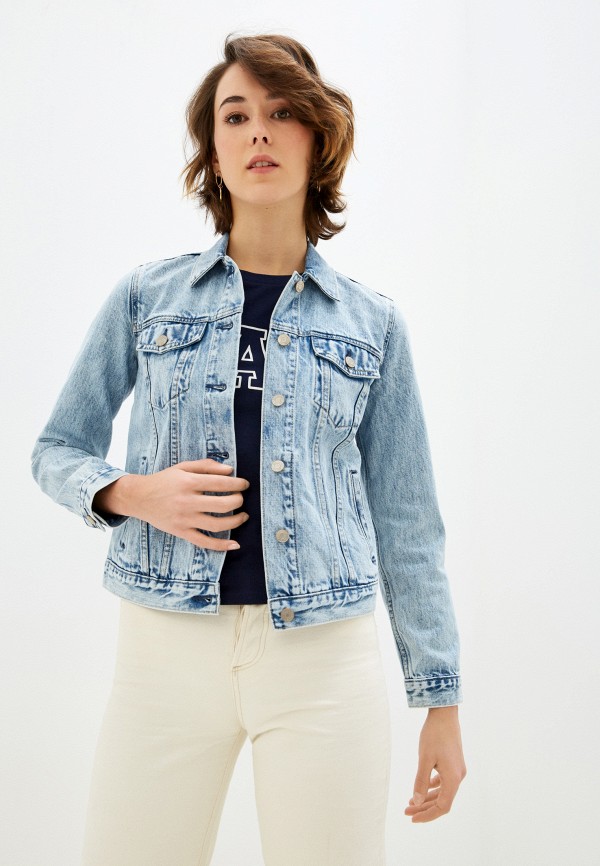 женская джинсовые куртка gap, голубая