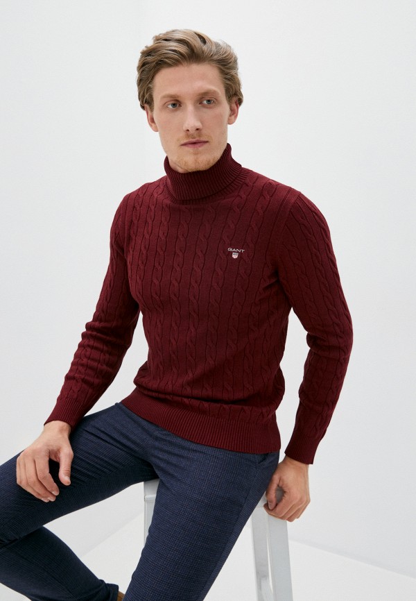 мужской свитер gant, бордовый