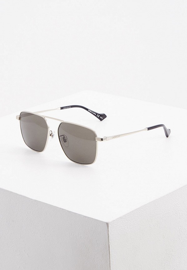 мужские солнцезащитные очки gucci, серебряные