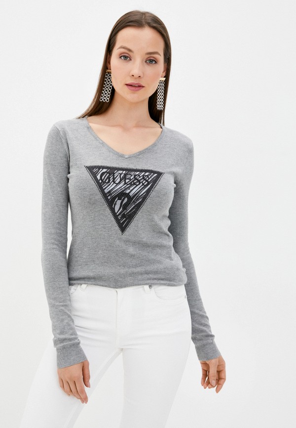 женский пуловер guess, серый