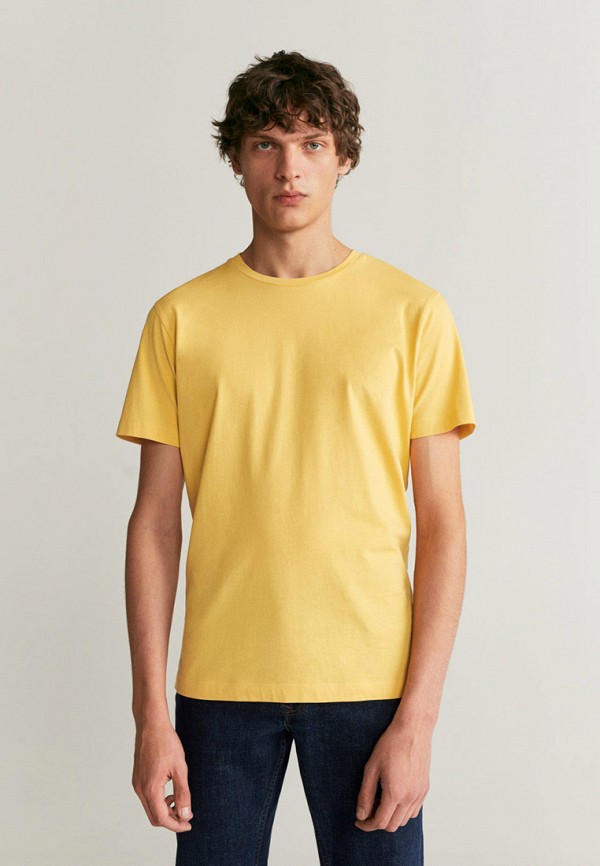 мужская футболка с коротким рукавом mango man, желтая