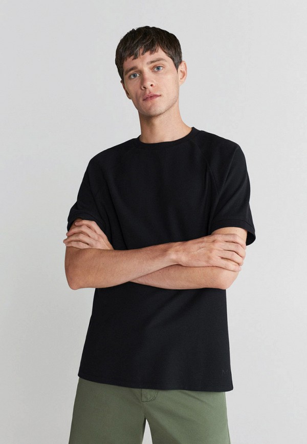 мужская футболка с коротким рукавом mango man, черная