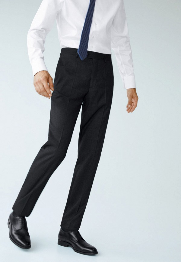 мужские классические брюки mango man, черные
