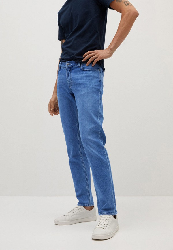 мужские прямые джинсы mango man, синие